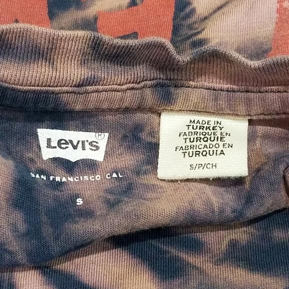 Bleach Dyed Levi's long sleeve T shirt Size S - Picture 3 of 6